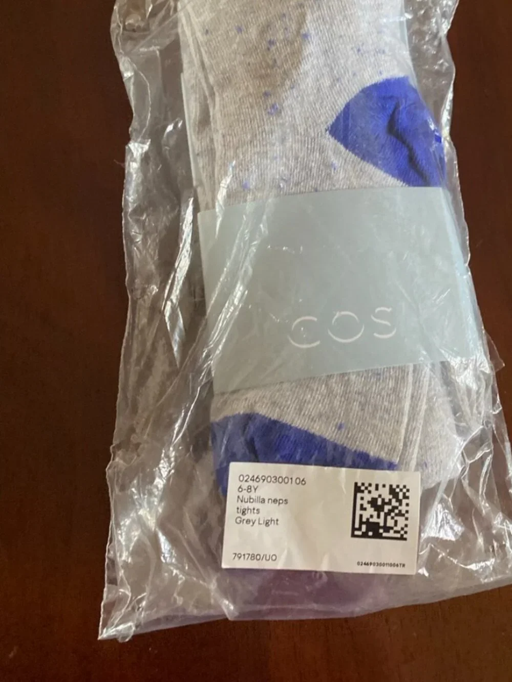 COS Girls Light Grey Speckled Tights 6-8 Years